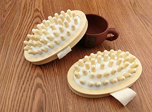 AnHua AnHua® 1PC Natural Wood Wooden Hand-Held Massager Body Brush Cellulite Reduction L Size
