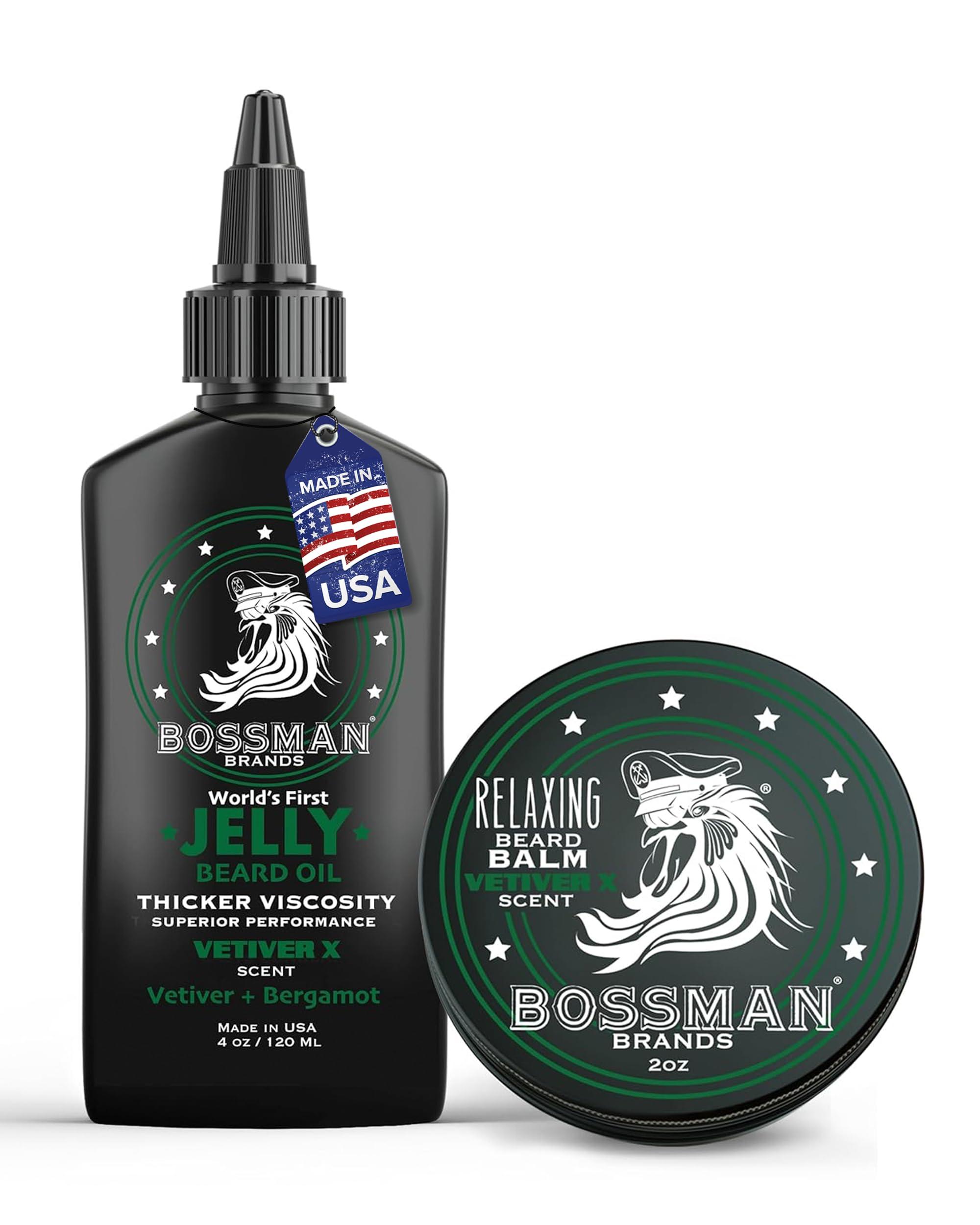 Bossman Bossman Beard Oil Jelly and Relaxing Beard Balm Combo- Vetiver X Scent