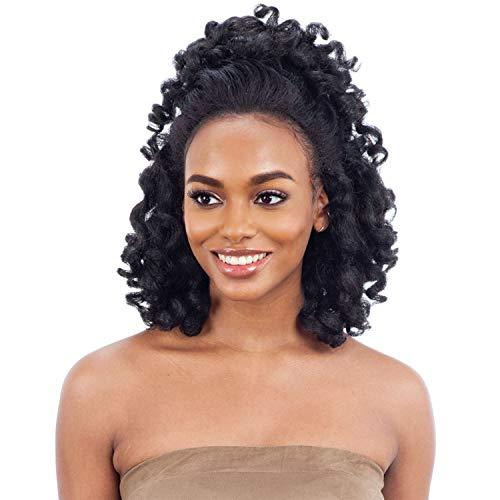 Fretress Freetress Equal Synthetic Drawstring Fullcap Half Wig - NATURAL ROD SET (1B Off Black)
