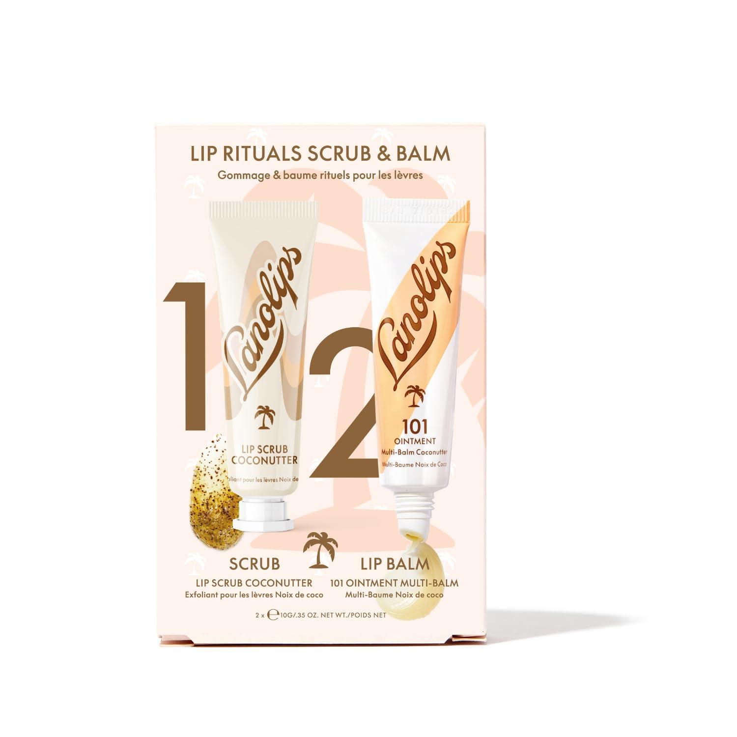 Lanolips Lanolips Coconutter Lip Scrub & Lip Balm - Lip Rituals Lip Care Kit Infused with Pure Lanolin & Coconut Oil - Gently Smoothes and Hydrates Dead Skin (2 Count)