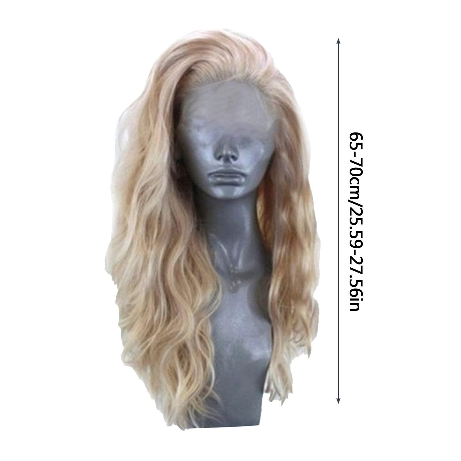 Generic Water Wave Lace Front Wigs,Lace Closure Wigs Synthetic Hair Green Wig Glueless Wigs Daily Party Use