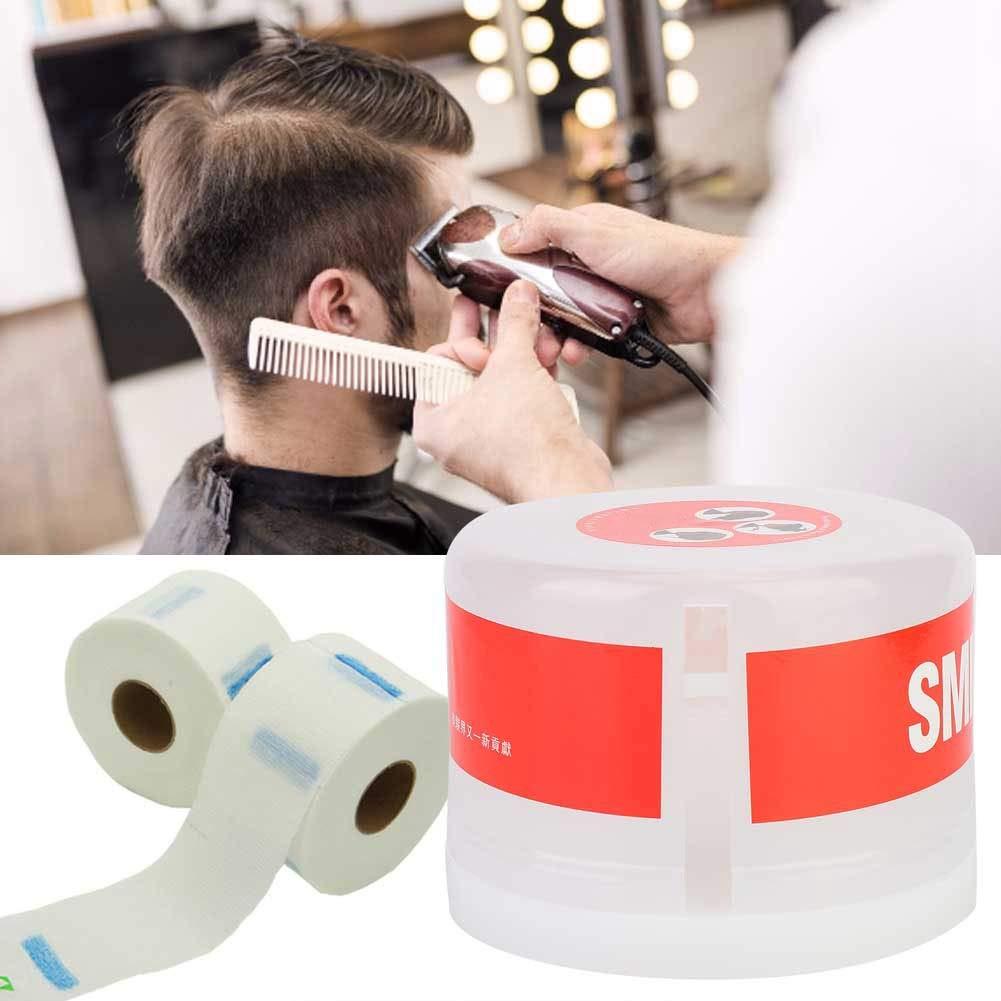 Gavigain Disposable Paper Barber Neck Strips, Neck Ruffle Roll Paper Box Hair Cutting Neck Paper Box Neck Ruffle Roll Paper Box for Hairdressing Tool(White)
