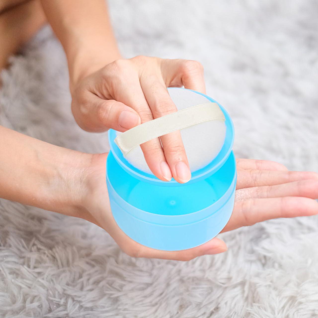 SKISUNO SKISUNO Box Body Powder Box After- Bath Powder Puff Container Baby Puff Container Powder Puff and Container for Body Powder Adult Powder Puff Case Applicator Textile Cotton Storage Child