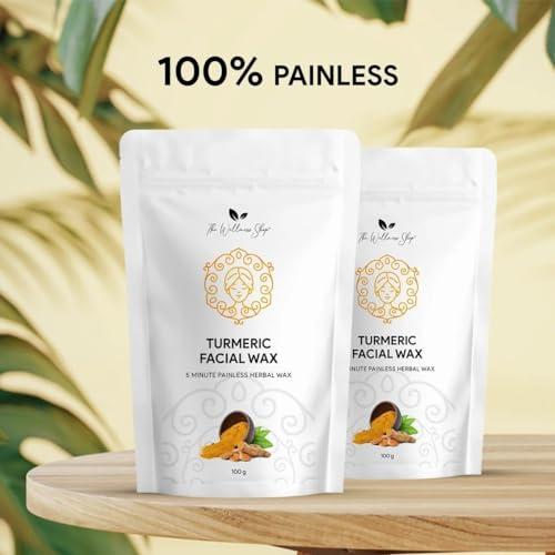 OTAA Turmeric Facial Wax Powder - 5 min Painless Natural Face Hair Removal Waxing Powder - Easy to use at home - No chemicals - No Irritation - No Skin rashes - 100g
