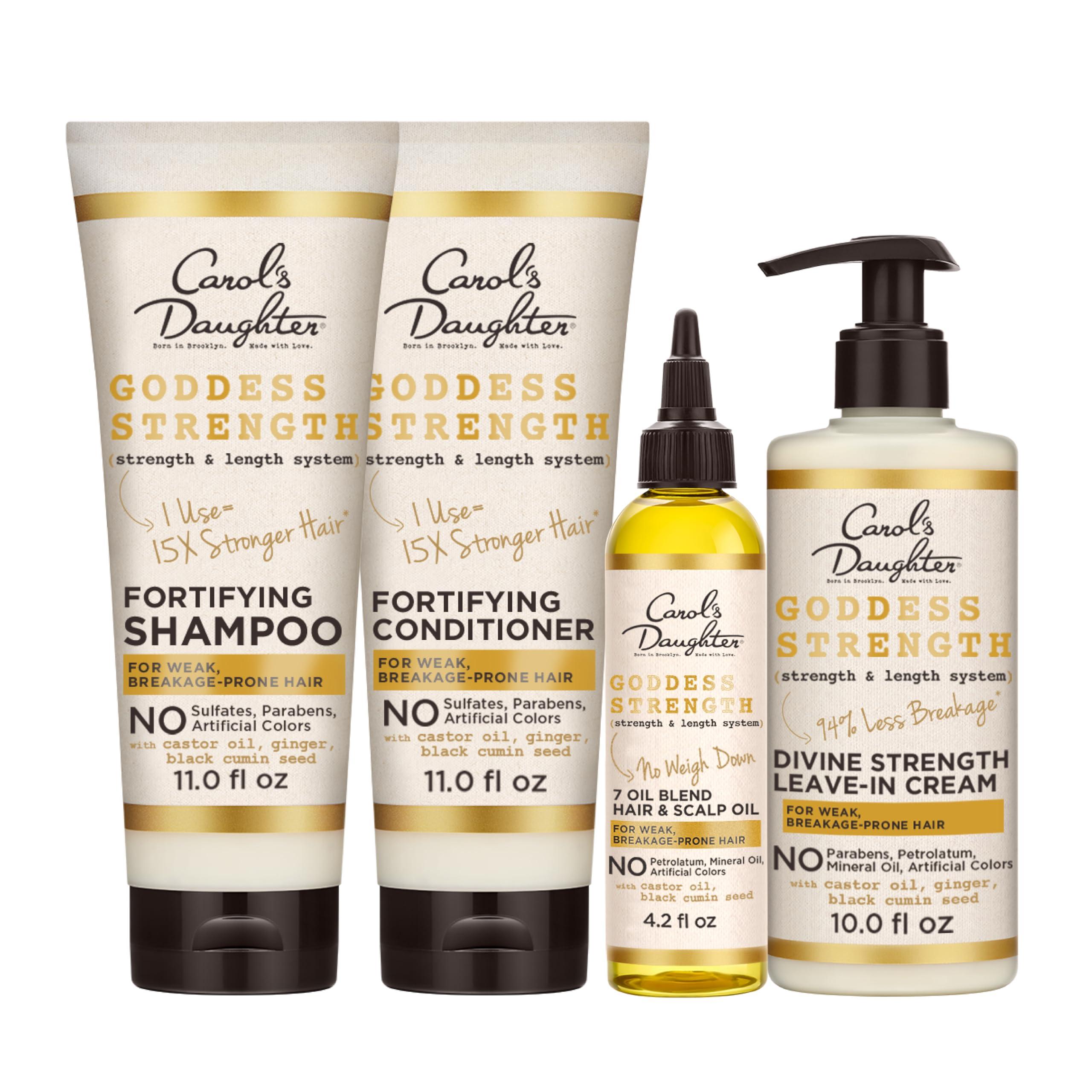 Carol's Daughter Carol\'s Daughter X Coco Gauff Goddess Strong Bundle: Hair Care Kit with Shampoo, Conditioner, Leave-In Treatment and Scalp Oil, 4 Items
