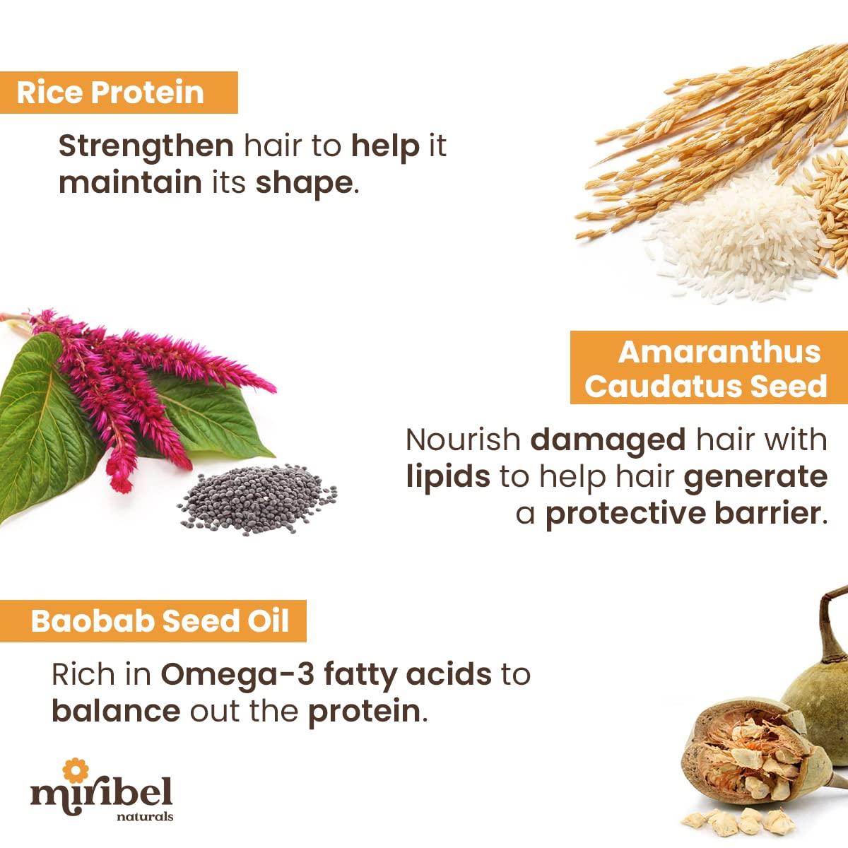 Miribel Miribel Powerhouse Protein Cream for Hair, 8 fluid ounces - Repair, Strengthen, and Protect Damaged, Fine, Wavy, or Curly Hair - Vegan, Sulfate-Free, Paraben-Free Leave-In Conditioner and Protein Mask