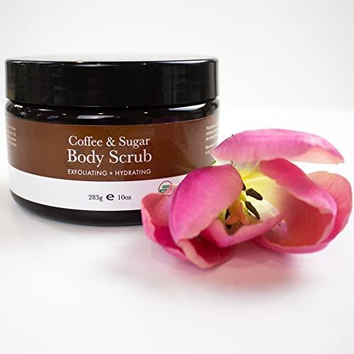 Beauty by Earth Organic Coffee Body Scrub - Coffee Scrub & Sugar Scrub Body Polish, Exfoliating Body Scrub Exfoliator & Foot Scrub, Body Exfoliator, Body Scrubs for Women Exfoliation, Sugar Scrubs for Women & Men