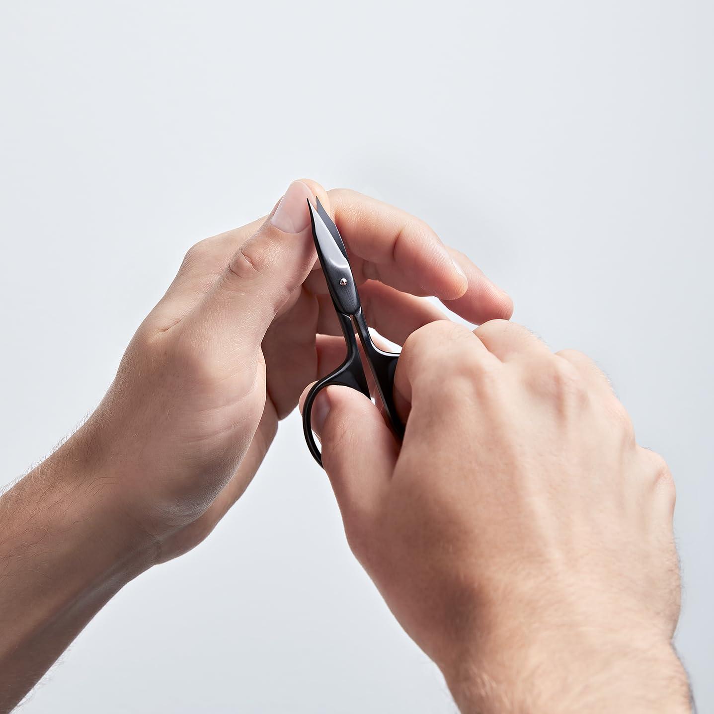 ZWILLING ZWILLING Beauty TWINOX Nail Scissors and Cuticle Scissors, 2-in-1 Scissors for Precise Cutting, Durable Stainless Steel Manicure Scissors, Matte Black, Premium Nail Care, 90 mm