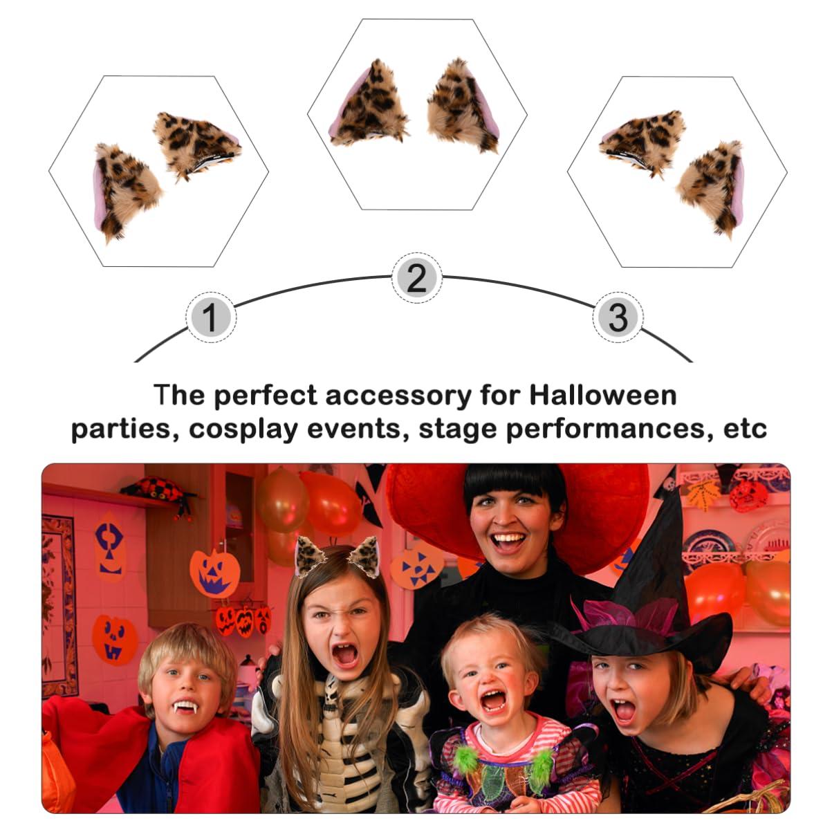 Luxshiny Luxshiny 1 Pair Cat Ears Hairpin Cat Ear Clips Halloween Hair Clips for Girls Cat Ears Cat Ears Clip on Women Hair Accessories Distinctive Hair Jewelries Flannel Baby Animal Hairy Cat