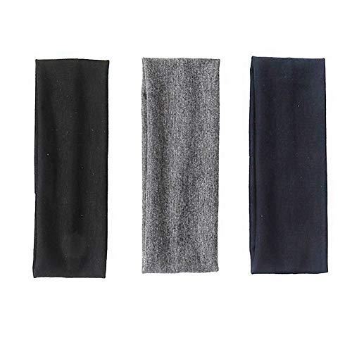 DERAYEE DERAYEE Black Headbands, 6 Pcs Fashion Hair Bands Stretch Elastic Yoga Headband for Women Men Girls Sports Headwraps Non Slip