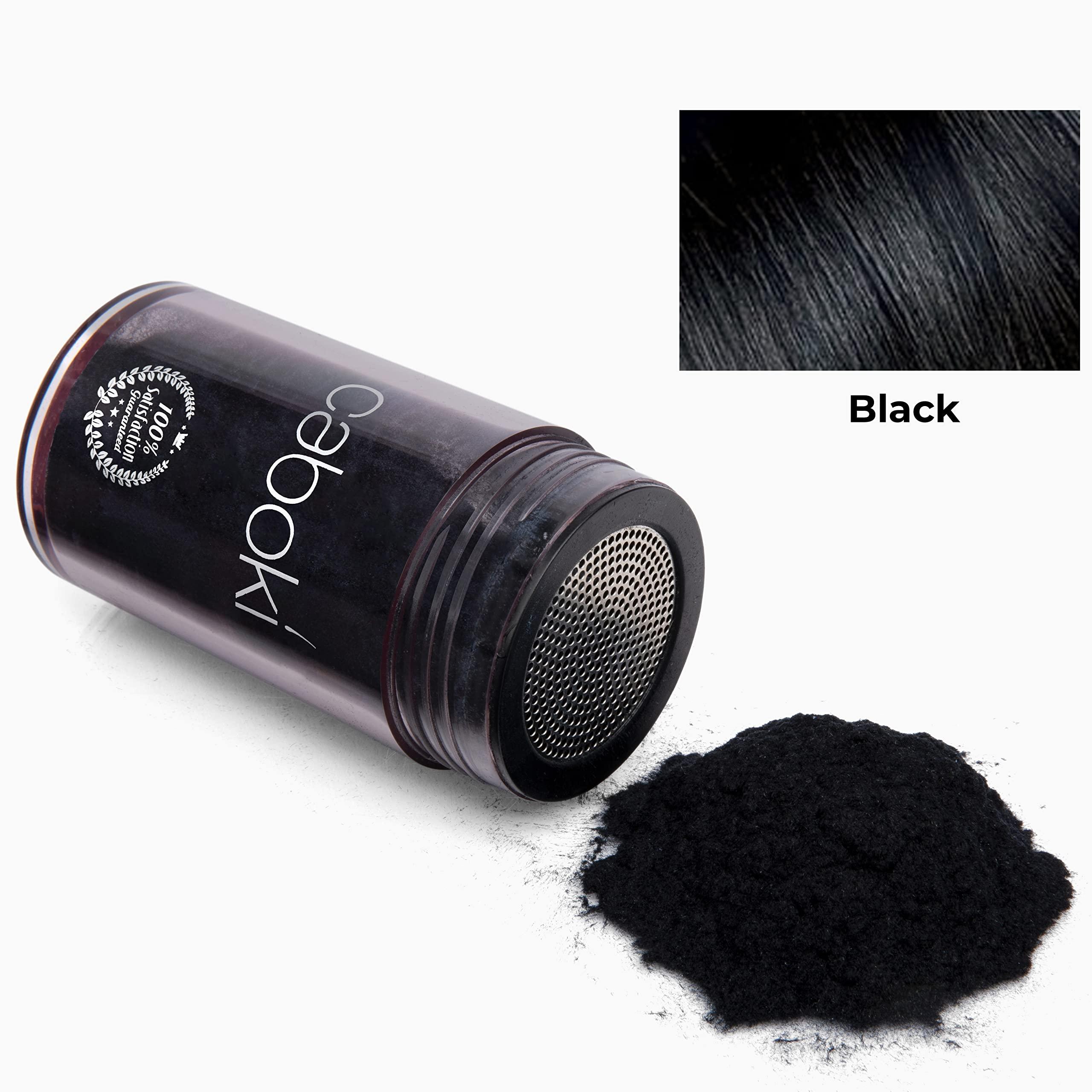 Caboki Caboki Hair Loss Concealer, All-Natural Hair Building Fiber. Make Thin Hair Look 10X Fuller Instantly. Eliminate the Appearance of Bald Spot and Thinning Hair (30G, 90-Day Supply). Black