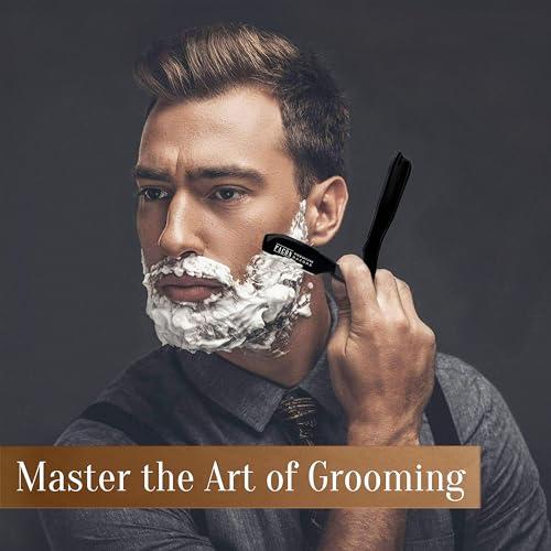 FACON Facn Straight Razors for Men - Professional Barber Straight Edge Razor Kit with 100 Blades,Japanese Stainless Steel Barbero Shaver for a Smooth & Precise Shave, Premium Barber Razor for Men's Shaving
