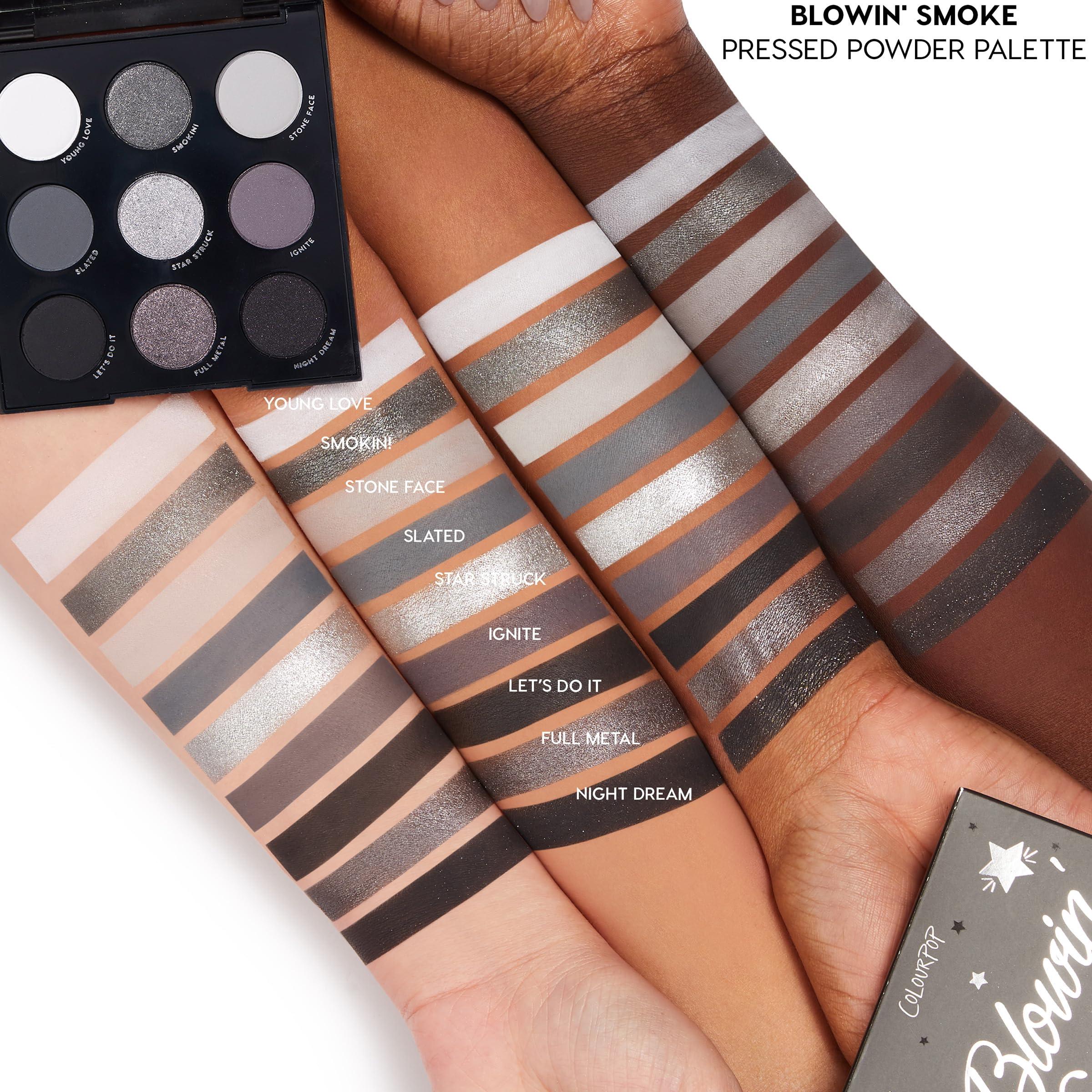 Colourpop ColourPop Blowin\' Smoke Eyeshadow Palette - Silver Eyeshadow and Smokey Eye Eyeshadow Palette with Metallic and Matte Finishes - High-Pigment Eye Makeup with a Long-Wearing Formula (0.3 oz)