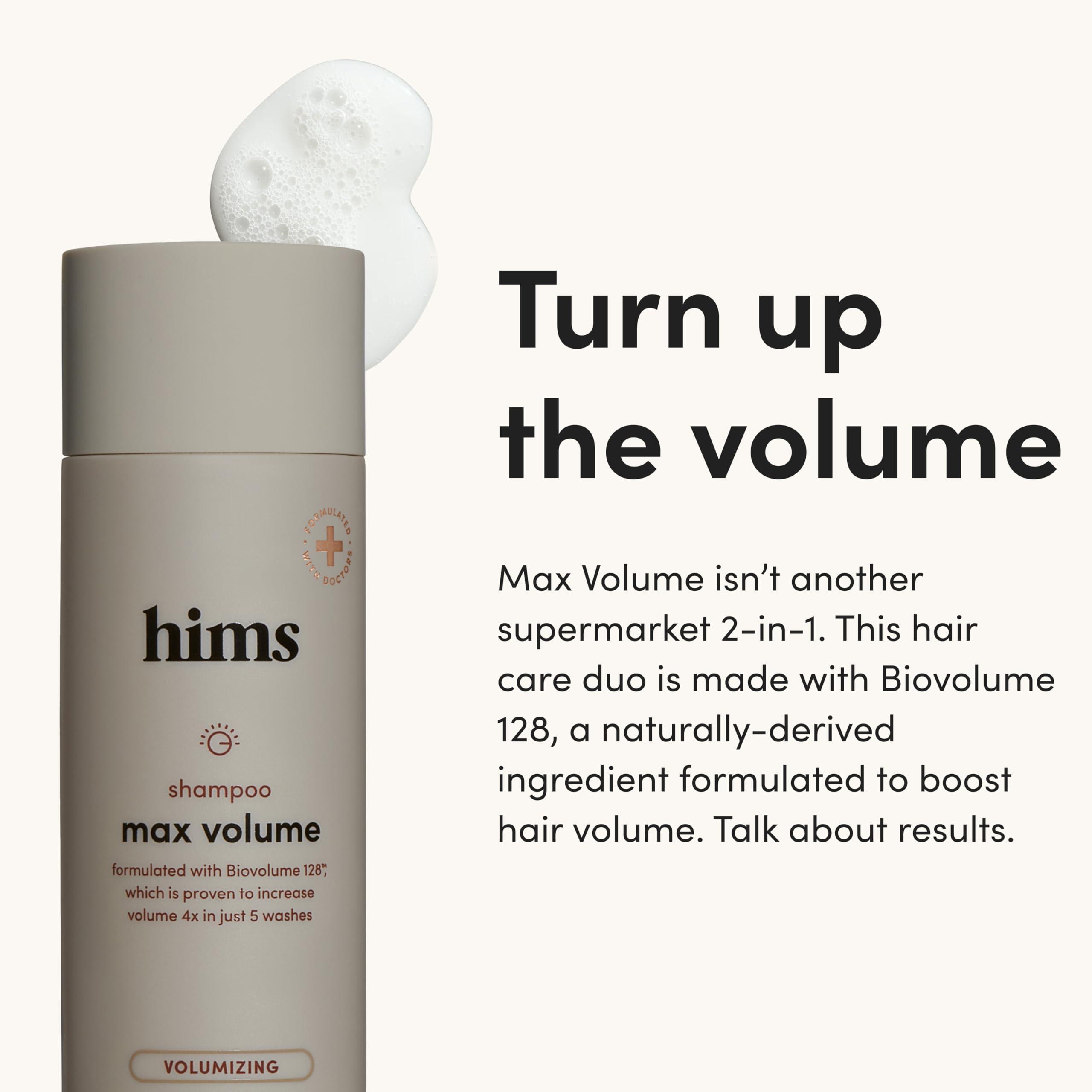 HIMS & HERS Hims Max Volume Shampoo & Conditioner Pack - Volumizing Shampoo and Conditioner for Men - Citrus Spice - Men\'s Natural Shampoo & Conditioner - 2 x 6.4 fl oz Bottles