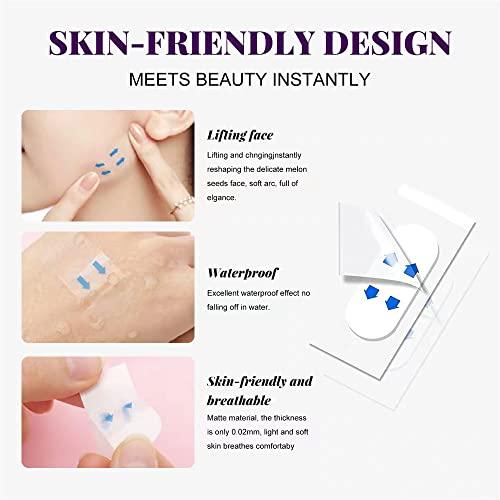 DaPin DAPIN face lift tape, instant makeup face lift tool for concealing facial wrinkles Double chin lifts loose skin, face lifting tape jaw exerciser face tape face tape lift skin tape.(80 packs)