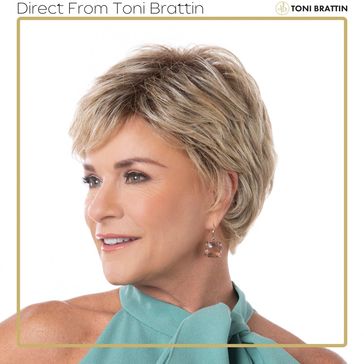 Toni Brattin Toni Brattin Simplicity Wig - Short, Pixie Cut with All-Over Layering & a Wispy Bang - Heat-Friendly Synthetic Fiber Looks & Feels like Natural Hair - Adjustable & Comfortable (Dark Red, Plus)