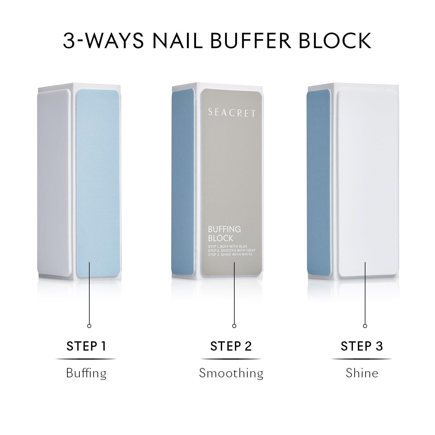 SEACRET SEACRET - Professional Nail Buffing Block. 3 Ways Buffing Block The Secret for Shiny Nails. Manicure & Pedicure - Pack of 2