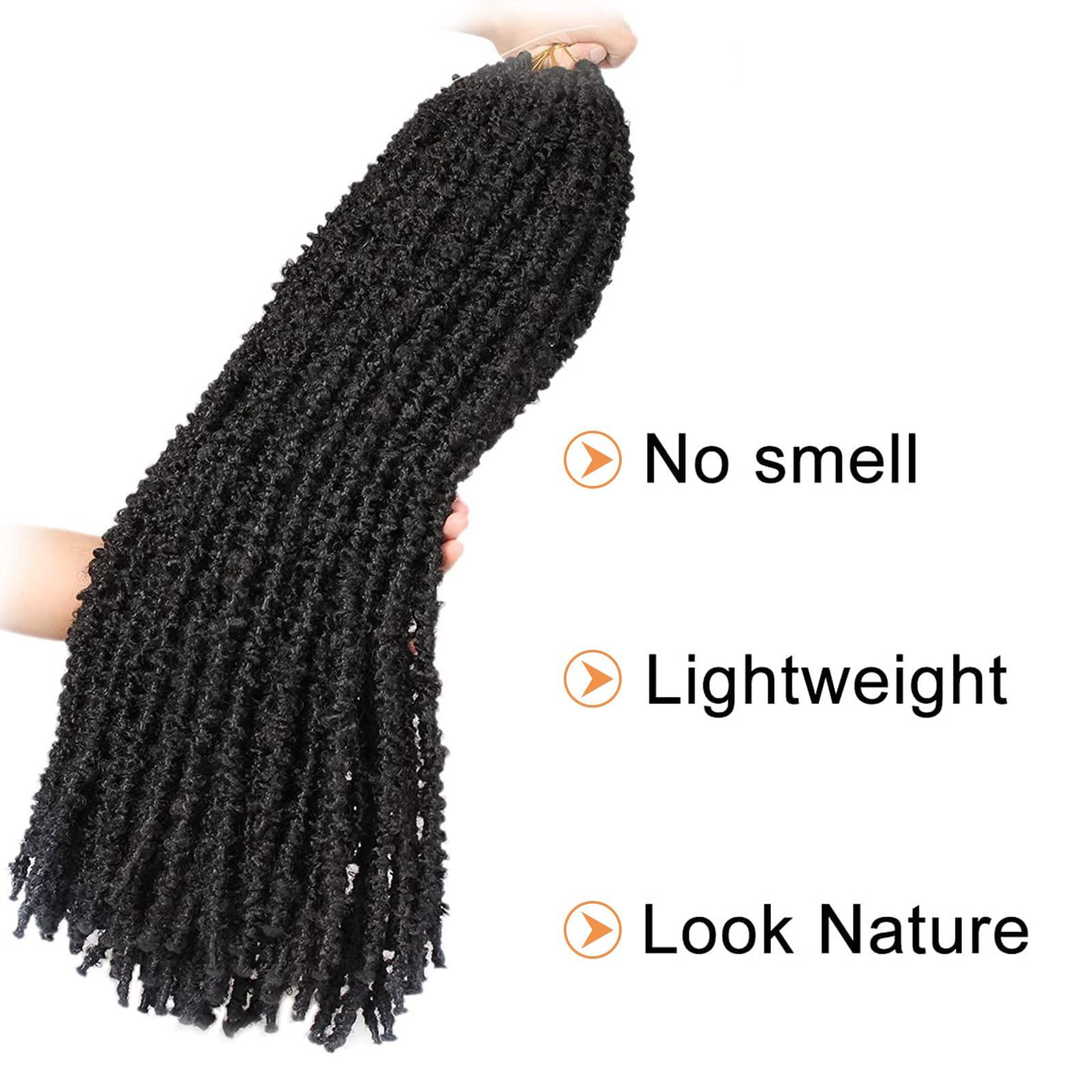 ZRQ ZRQ 30 Inch Butterfly Locs Crochet Hair Long Distressed Faux Braids Hair Pre-looped Synthetic Crochet Soft Locs 30 In Goddess Locs Hair Extensions (6 Pack 1B#)