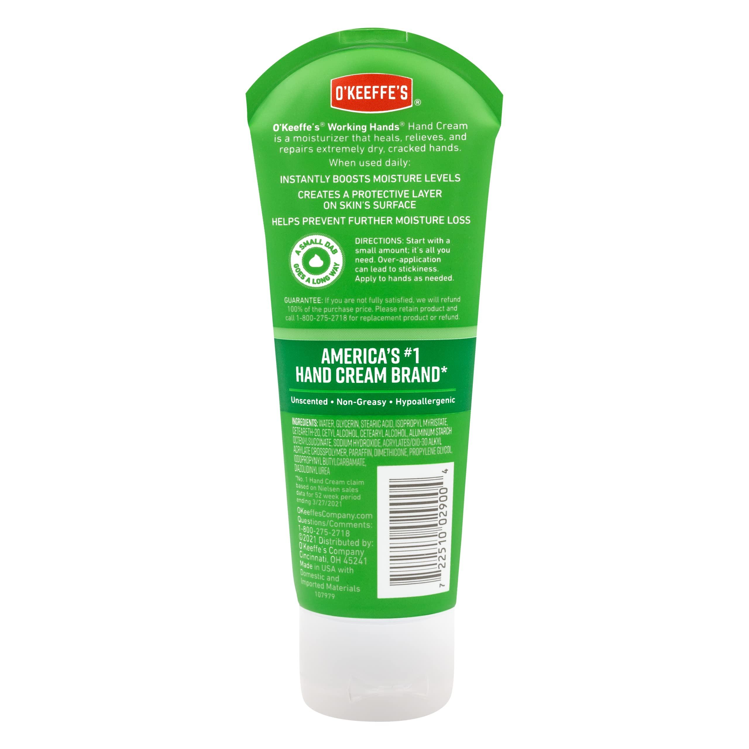 O'Keeffe's O'Keeffe's Working Hands Hand Cream for Extreme Dryness - 3 oz Tube (2 Pack) - Repairing Skincare for Cracked, Dry Hands