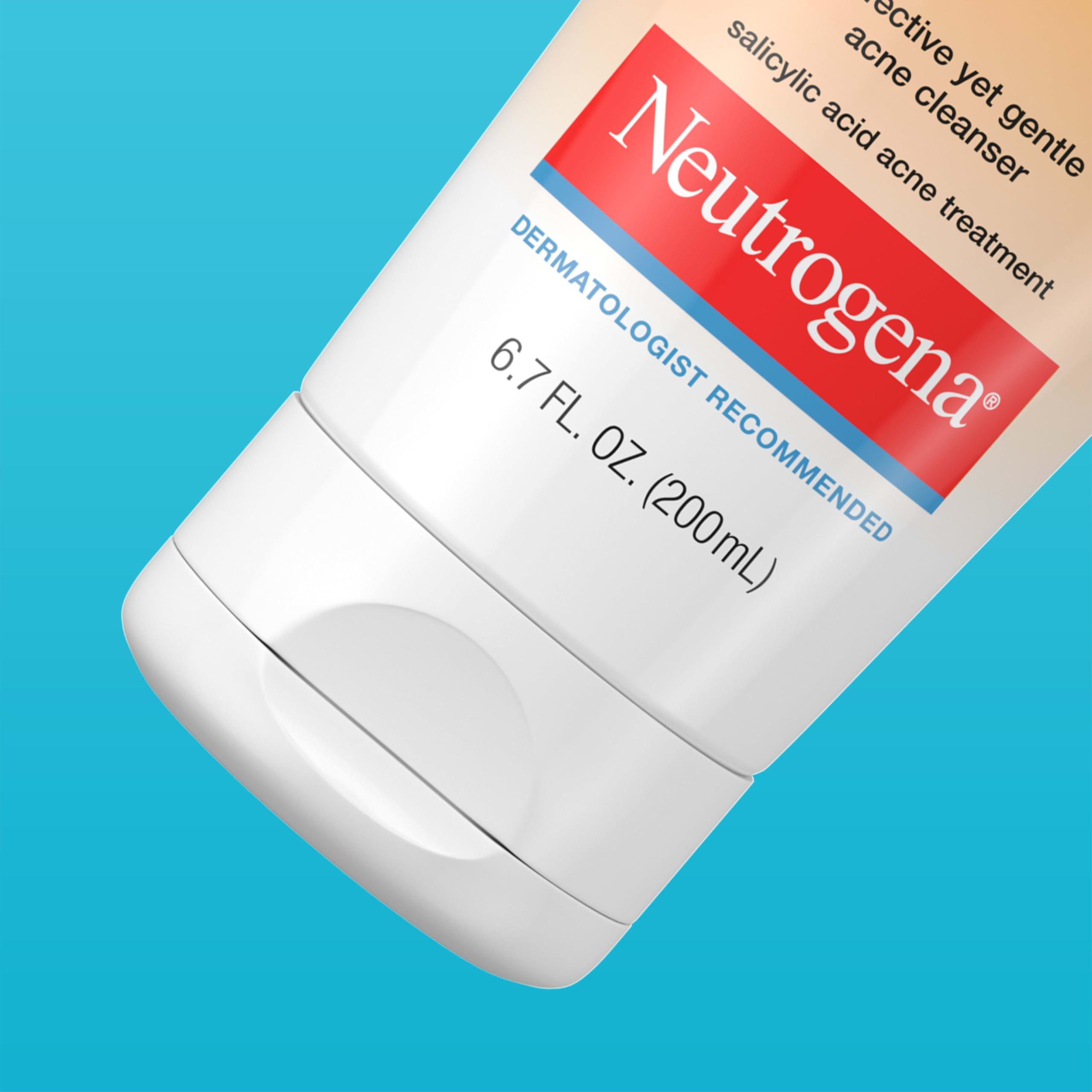 Neutrogena Neutrogena Oil-Free Acne Face Wash Cream Cleanser with Salicylic Acid, Non-Comedogenic Acne-Prone Skin Cleanser, 6.7 fl. oz