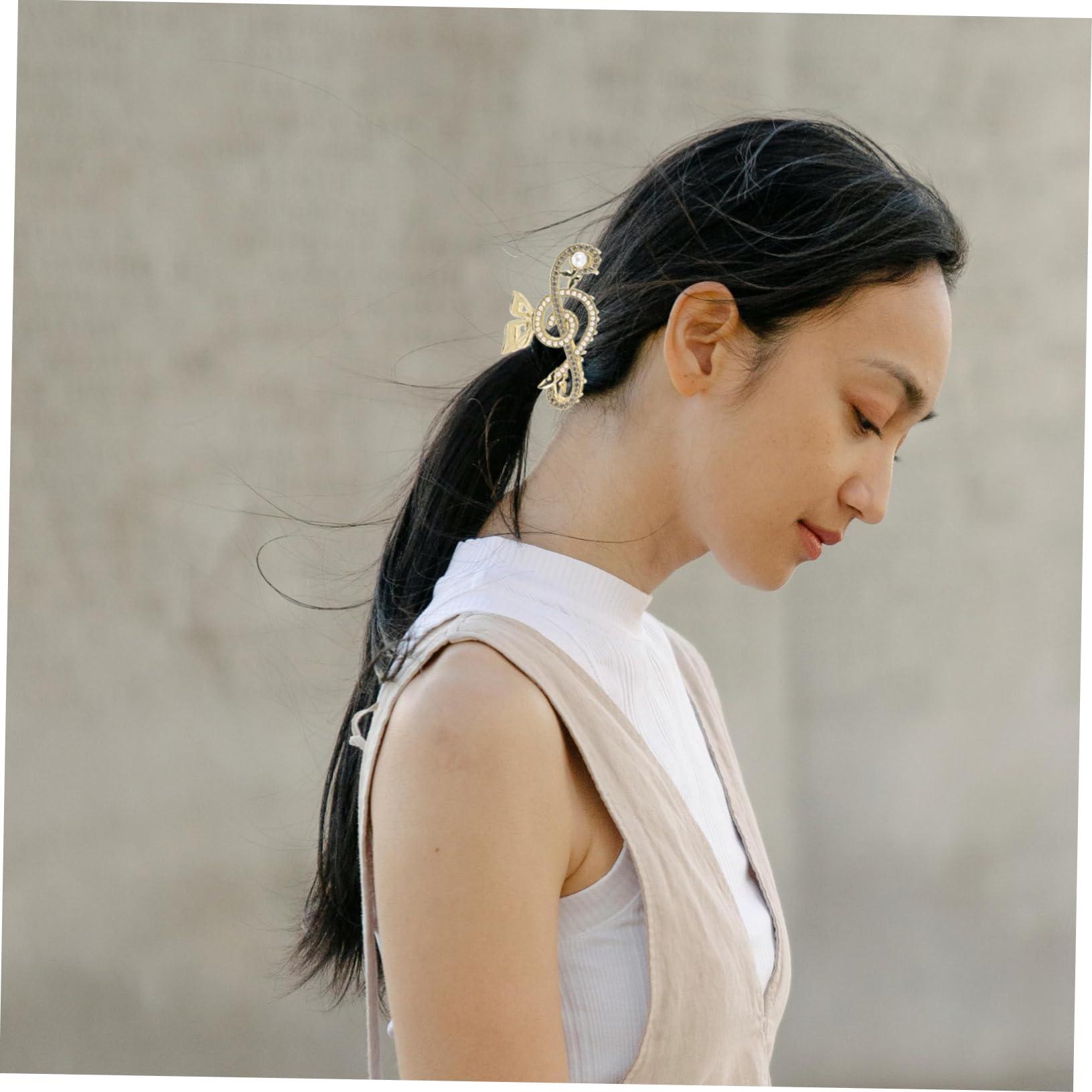 GALPADA GALPADA Musical Note Butterfly Hairpin Music Note Jewelry Claw Clips for Thick Hair Music Note Accessories Hair Clips Thin Hair Music Note Hair Accessories Shark Clip Golden Zinc Alloy