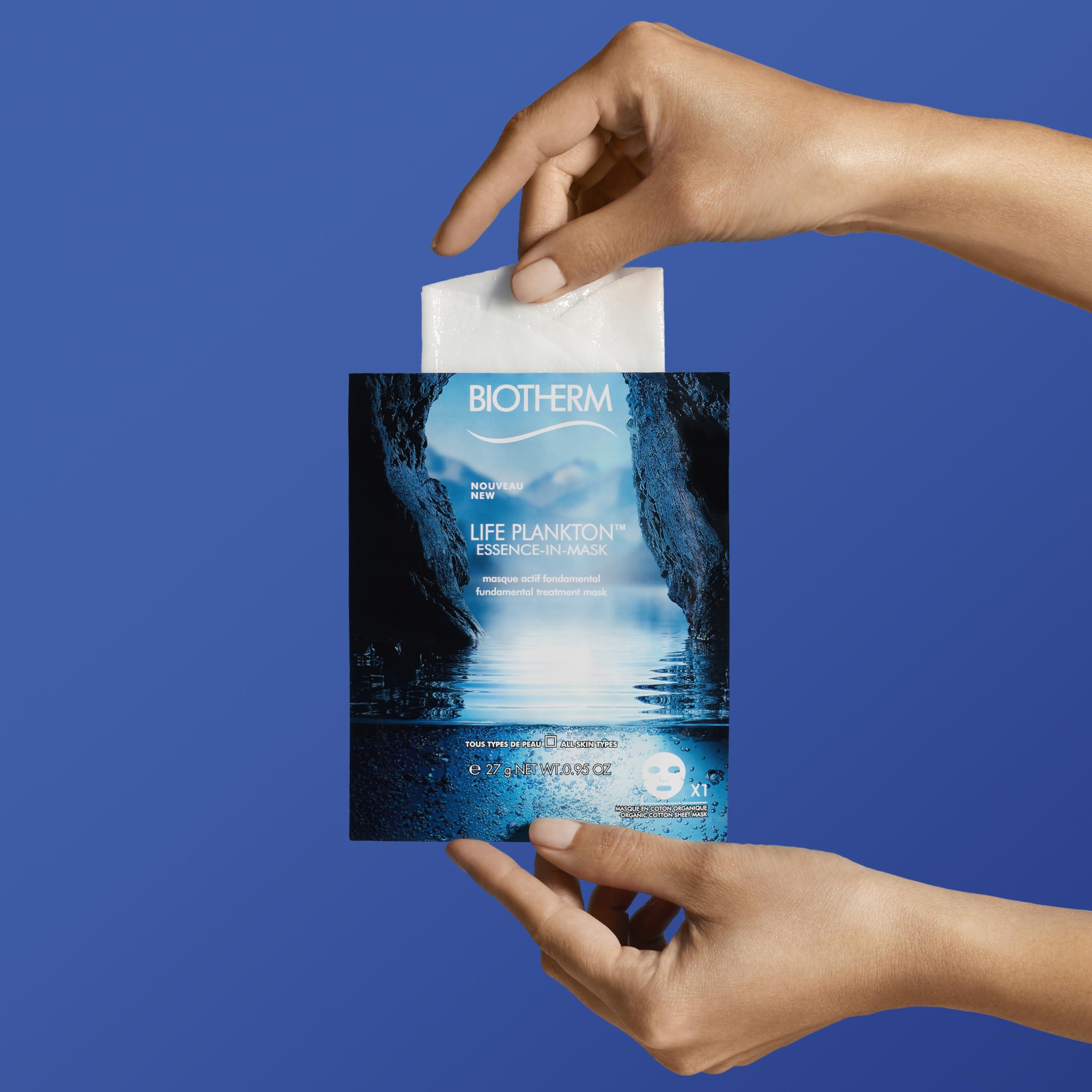 Biotherm Biotherm Life Plankton Essence-In-Mask, Regenerating Facial Sheet Mask with Biotech Plankton for Healthy, Hydrated, and Glowing Skin, Professional Facial-Treatment Like Result, (Box of 6)
