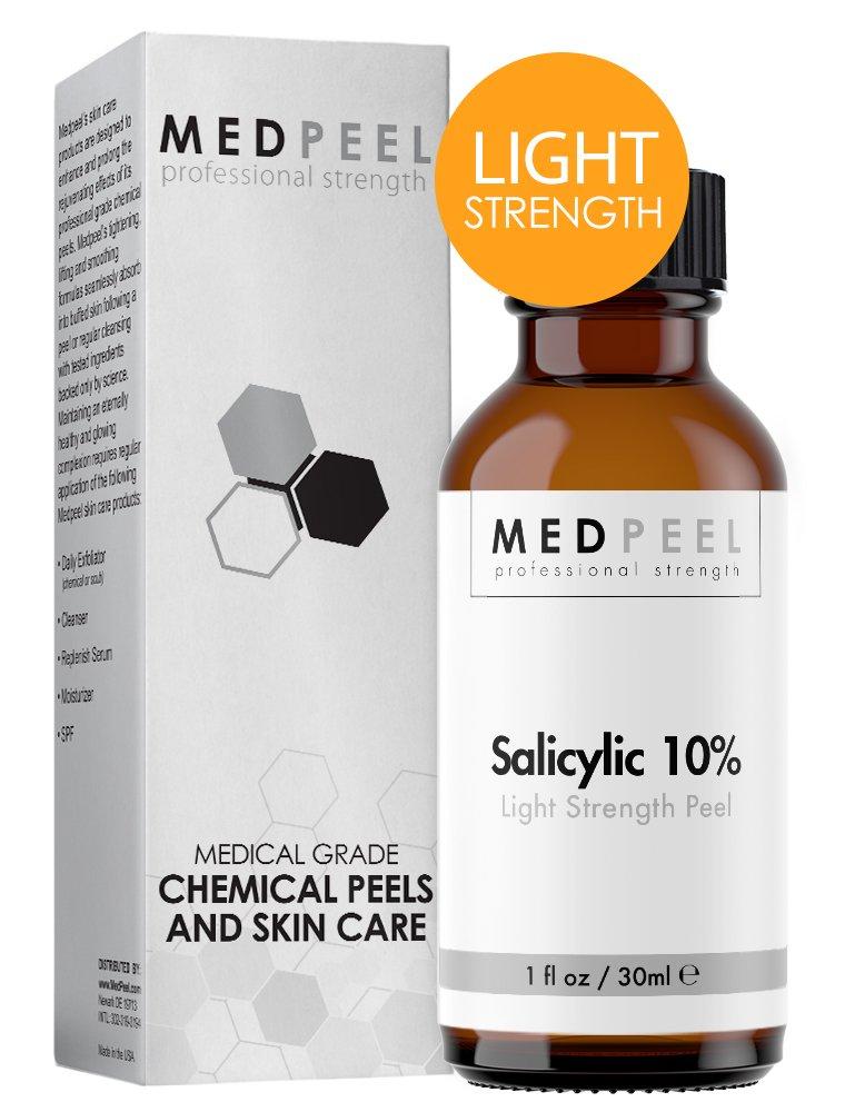 Medpeel MedPeel Light Strength Chemical Peel Set - with Alpha & Beta Hydroxy Acid Face Peel for all Skin Tones - 10% Salicylic 30ml/1fl oz, 30% Glycolic