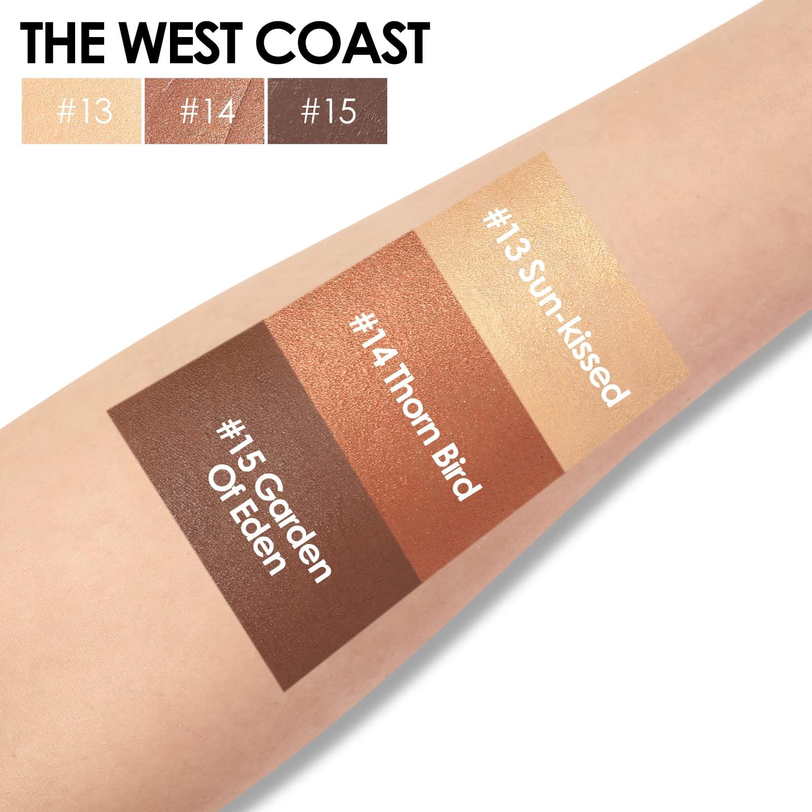 FOCALLURE FOCALLURE 3 Pcs No Crease Eyeshadow Sticks,Shimmer & Matte Eye Shadow Crayon with Blending Brush,Smooth Cream Highlighter Pen,Long Lasting Eyeshadow Brightener Stick Makeup,the West Coast