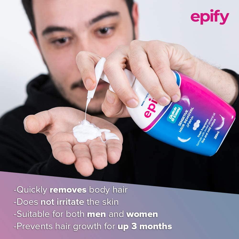 epify by bubbly Epify Intimate Hair Removal Cream for Men and Women - Pubic, Bikini Line, Sensitive Areas - 8.45 Fl Oz