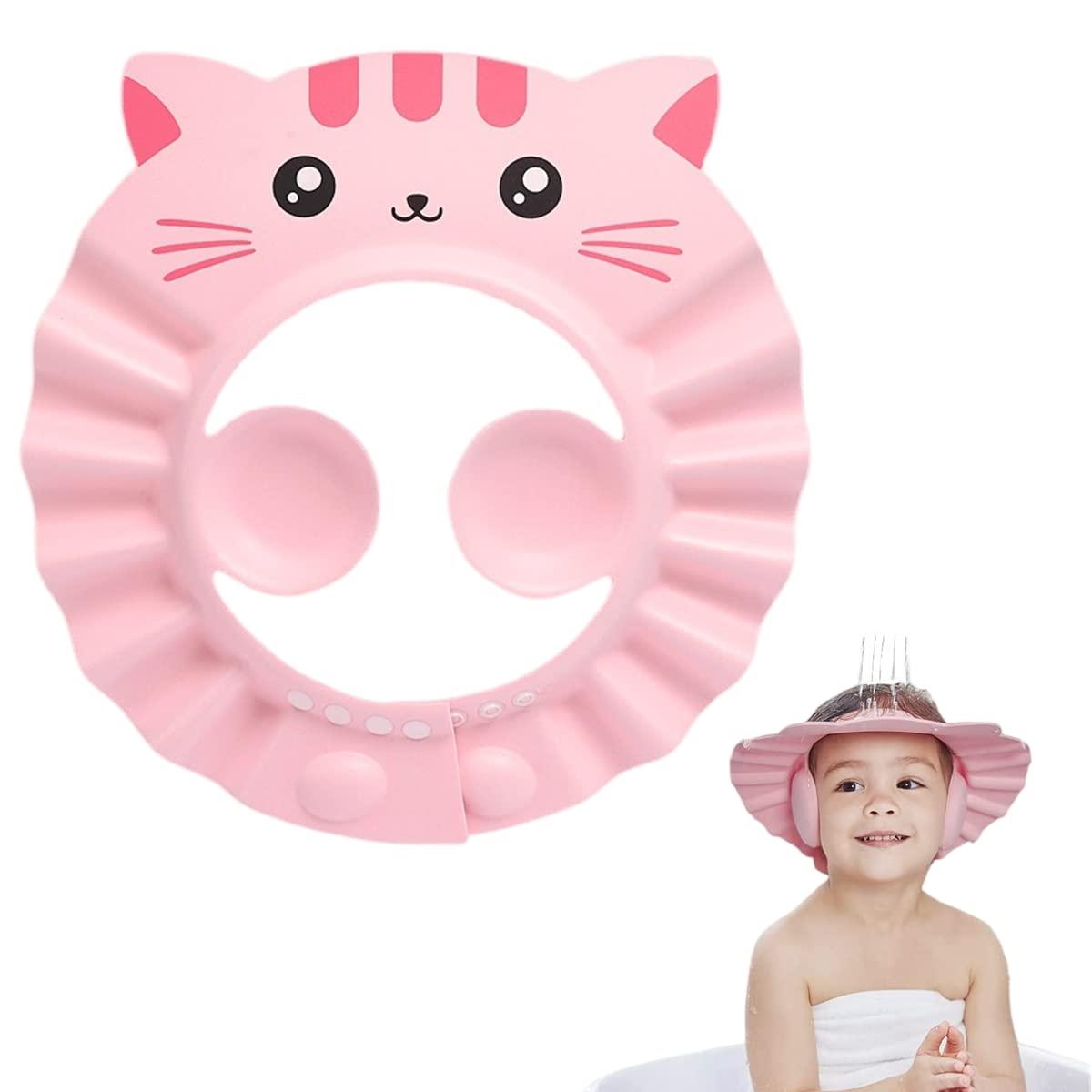 Ibluelover Baby Shower Cap Shampoo Shield Kids Bath Visor Protect Eyes Ears Face Adjustable Bath Shower Protector Hair Wash Shield Earmuff Waterproof Bath Cap for Kids