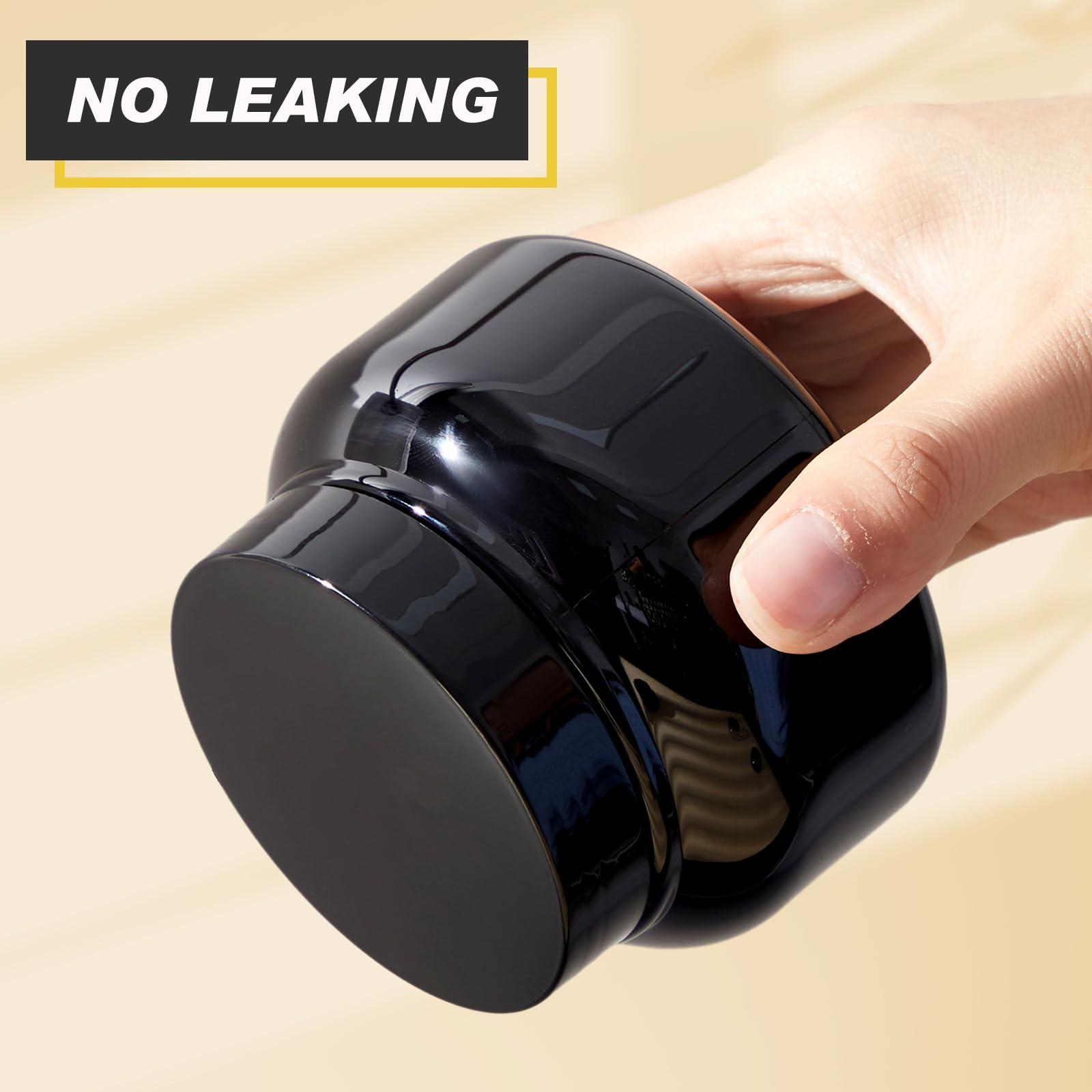 Tessco Tessco 24 Pack Plastic Jars with Lids Labels Empty Clear Plastic Jars Round Refillable Cosmetic Containers Body Butter Containers Bulk Sugar Scrub Bottle for Make Up(8 oz,Black)