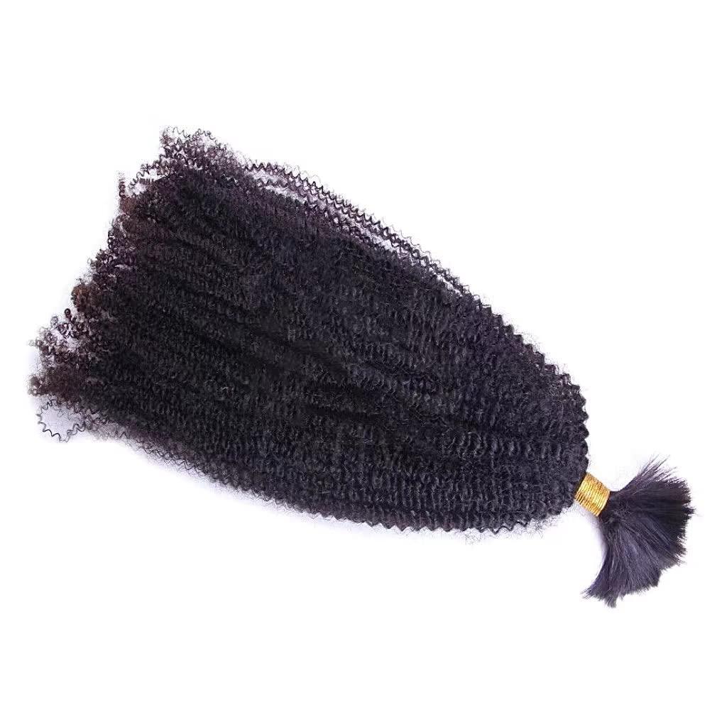 Limited Beauty Bulk Human Hair for Braiding Afro Kinky Curly 100% Unprocessed Brazilian Bulk hair Human Hair Micro Braiding No Weft Human Hair Deep Curly 100g/Bundle 14inch