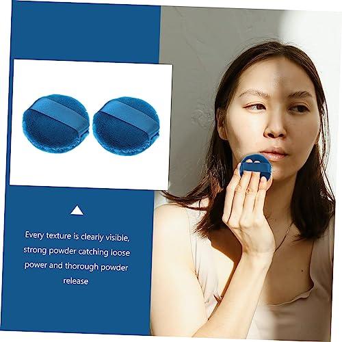 Ipetboom Ipetboom 4 Pcs Powder Puff Face Puff Body Puff Powder Container with Puff Sponge Puff Fluffy Powder Makeup Pads for Pressed Velour Powder Dispenser Makeup Puff Velvet Puffs Plush Blue