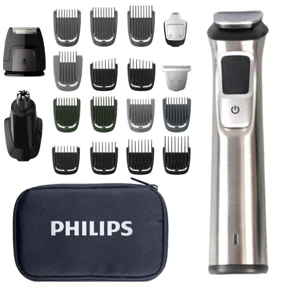 Philips Norelco Philips Norelco Multigroom Men's Beard Grooming Kit with Trimmer for Head Body, Face -Stainless Steel with Travel Case