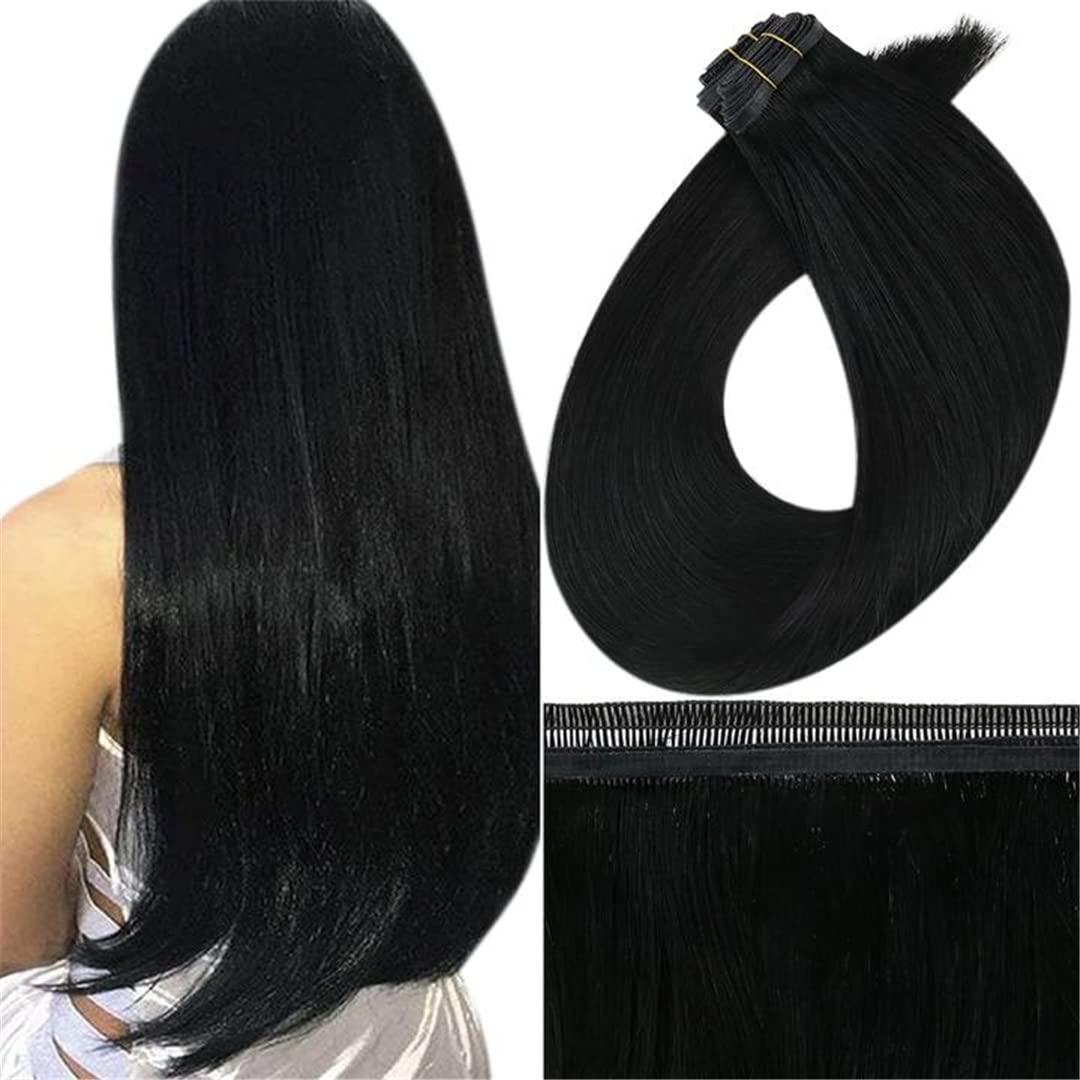 WestIsand Flat Silk Weft Virgin Pu Sew In Human Hair Extensions 100% Pure Hair Weft For Salonn 1 14 Inches