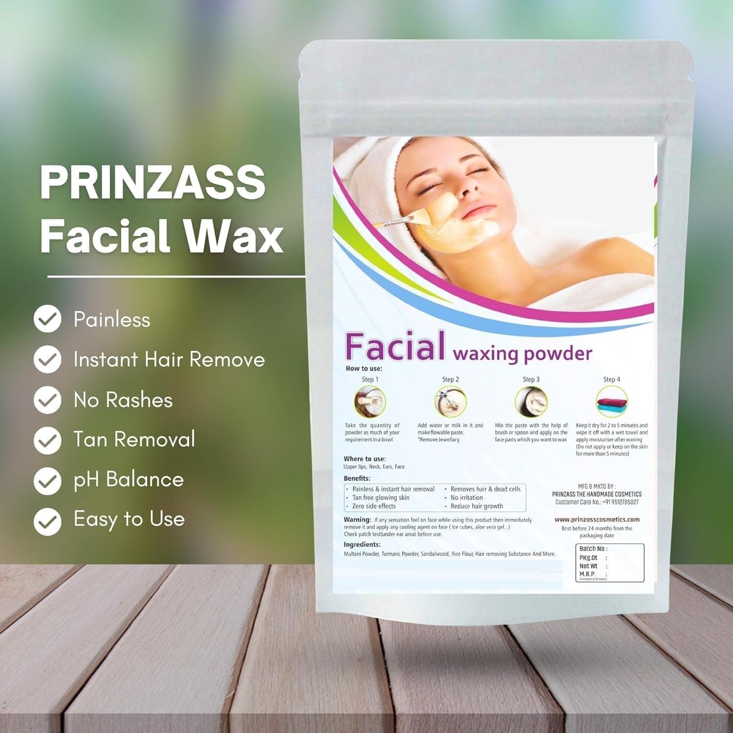 Generic Generic Facial Wax Powder | 5-minute Painless Face Hair Removal Waxing Powder | Easy to use at home | Facial hair remover for women