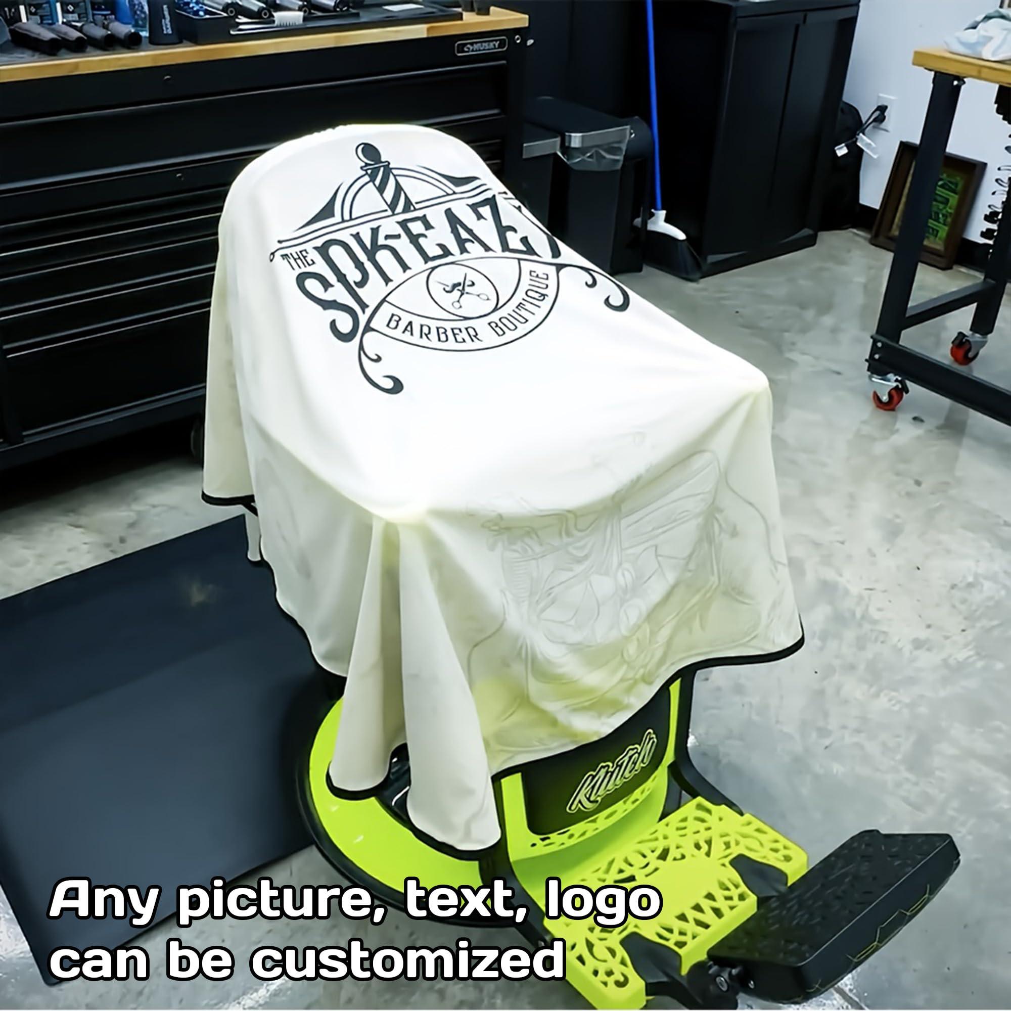 IQCGSSYG Custom Barber Cape Personalized Salon Haircut Capes with Your Own Logo Image Text Hair Cutting Cape for Hair Stylist Salon Barbershop