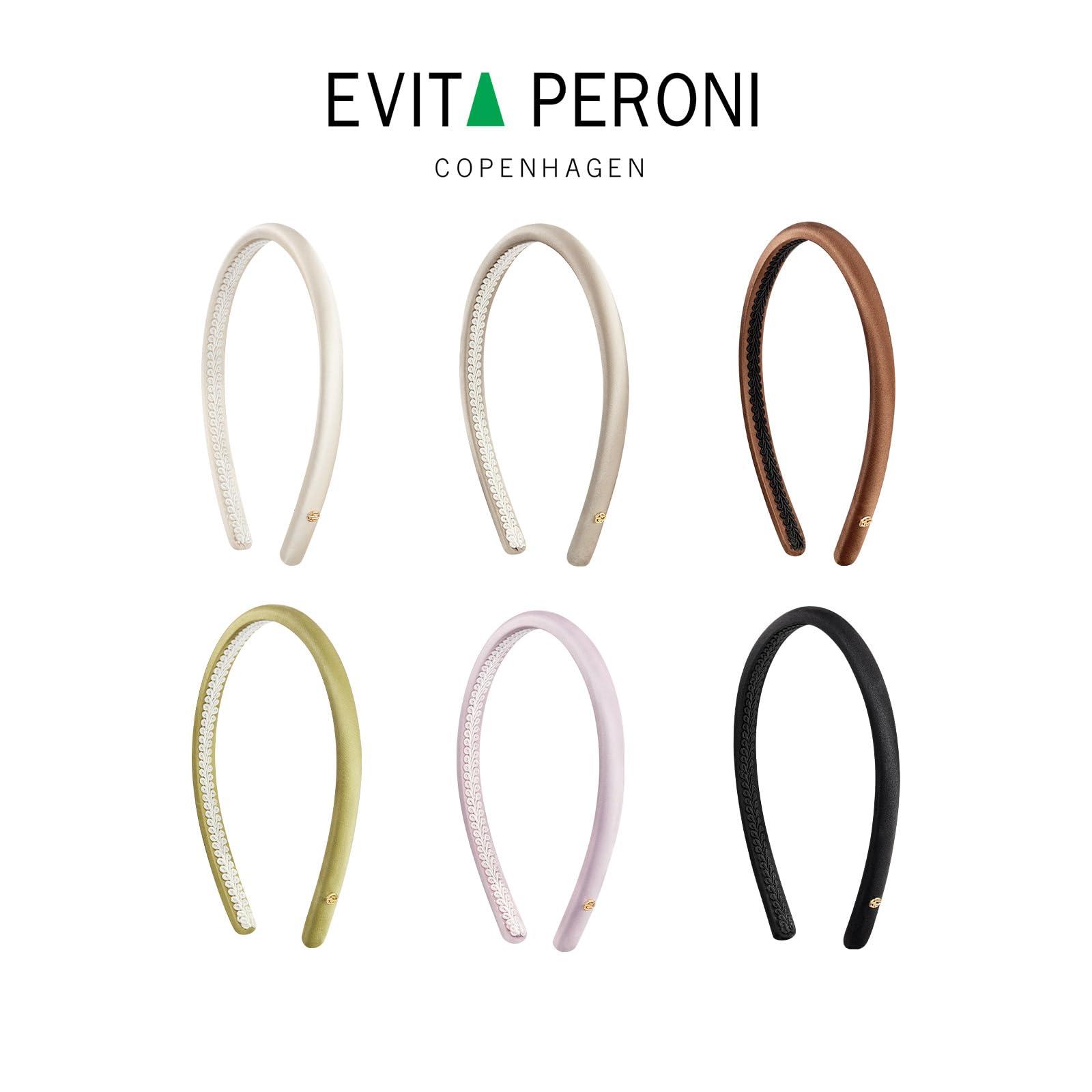 EVITA PERONI EVITA PERONI Silk Headband Thin Headbands for women Satin Headbands Non Slip and Comfortable Headbands for Women-Brown