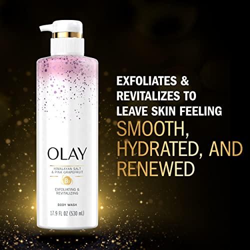 Olay Olay Exfoliating & Revitalizing Body Wash With Himalayan Salt Pink Grapefruit and Vitamin B3 20 Fl Ounce 4 count