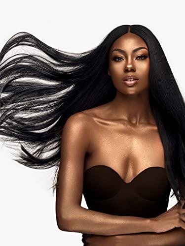 Sensationnel Sensationnel Empire Yaki weave hair - Empire gold straight yaki human hair yaki texture hair for weaving and sew in styles - Empire Gold Yaki (8 inch, 1B OFFBLACK)