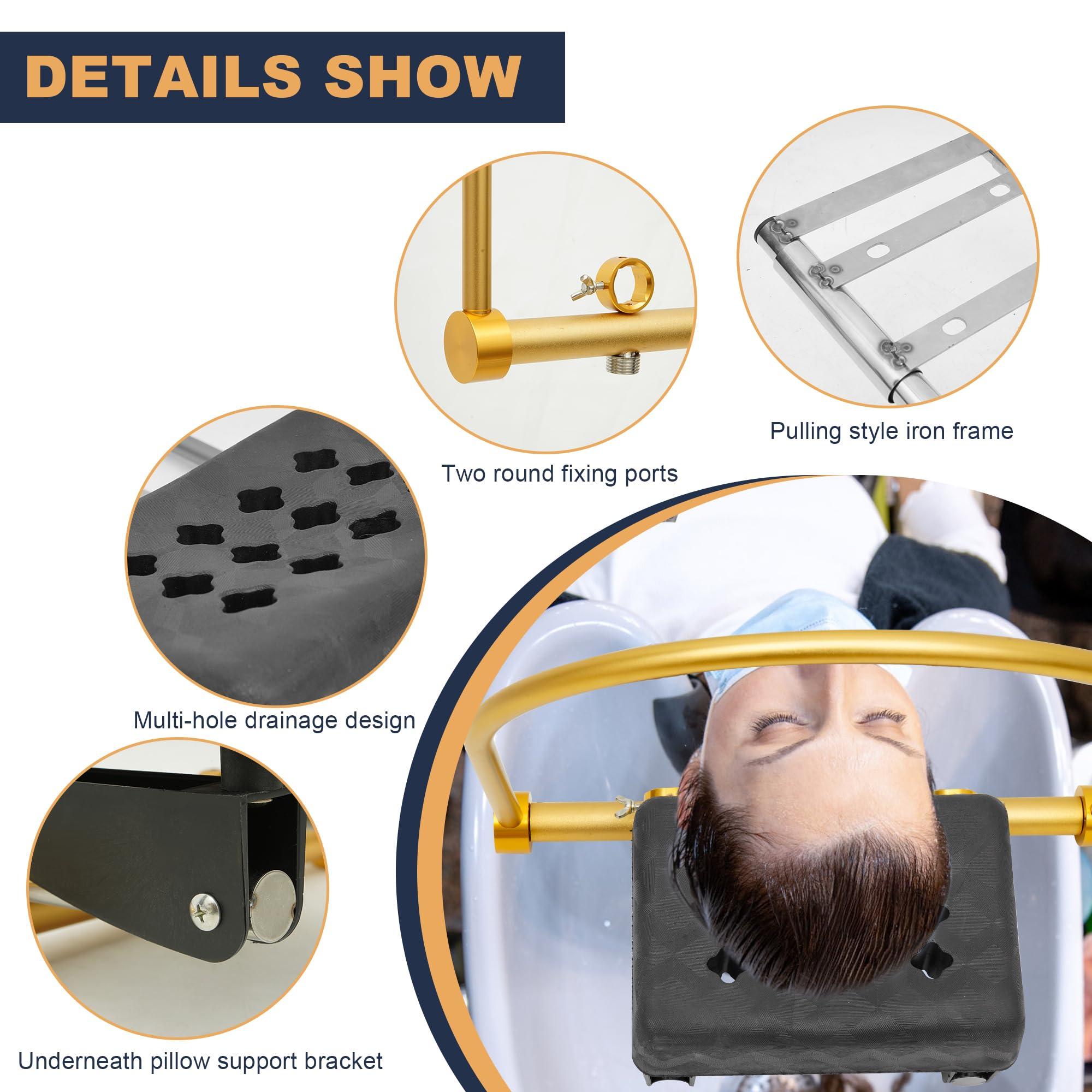 yeshine Water Circulation Rack with Pillow Kit, Head Spa Equipment Frame with Outlet Holes, Head Spa Waterfall Equipment, Water Circulation Frame for Most Salon Massage Hair Shower Shampoo Bed Accessories