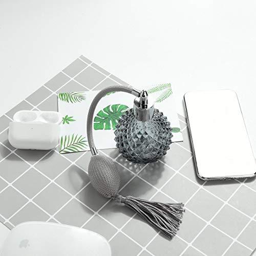 Beautyflier Beautyflier 3.4 Oz Vintage Style Clear Glass Empty Refillable Perfume Bottle with Long Tassel (Gray)