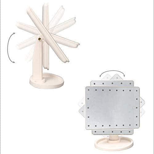 Suuim Suuim Handheld Mirrors Makeup Large Lighted, Makeup Vanity with 22 LED Lights, Press Screen Dimmable 360Rotation Tabletop