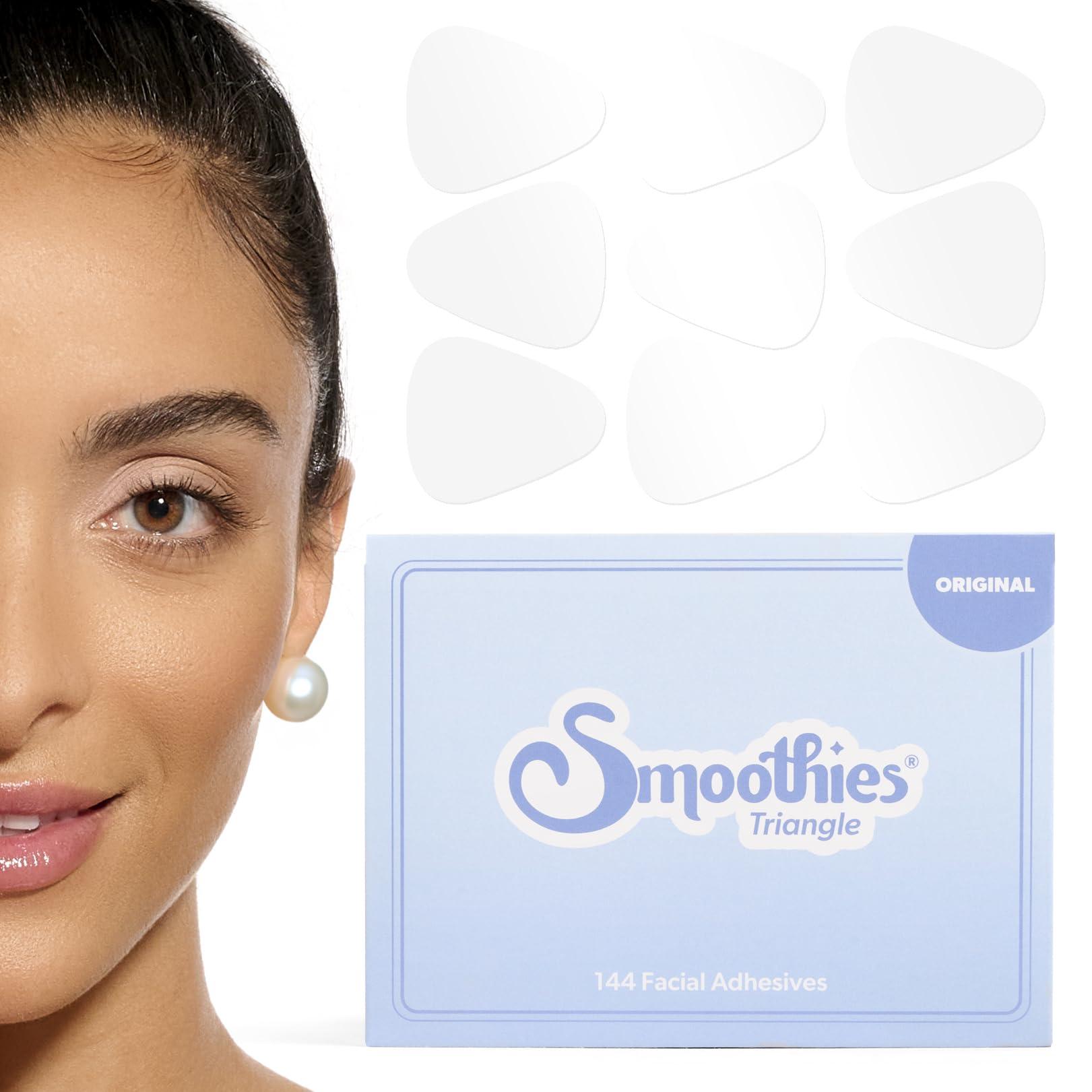 Smoothies Smoothies Triangle Wrinkle Patches for Face Overnight - Facial Patches for Elevens, Crows Feet and more, 144 Facial Adhesives per Box - Face Tape, Made in the USA