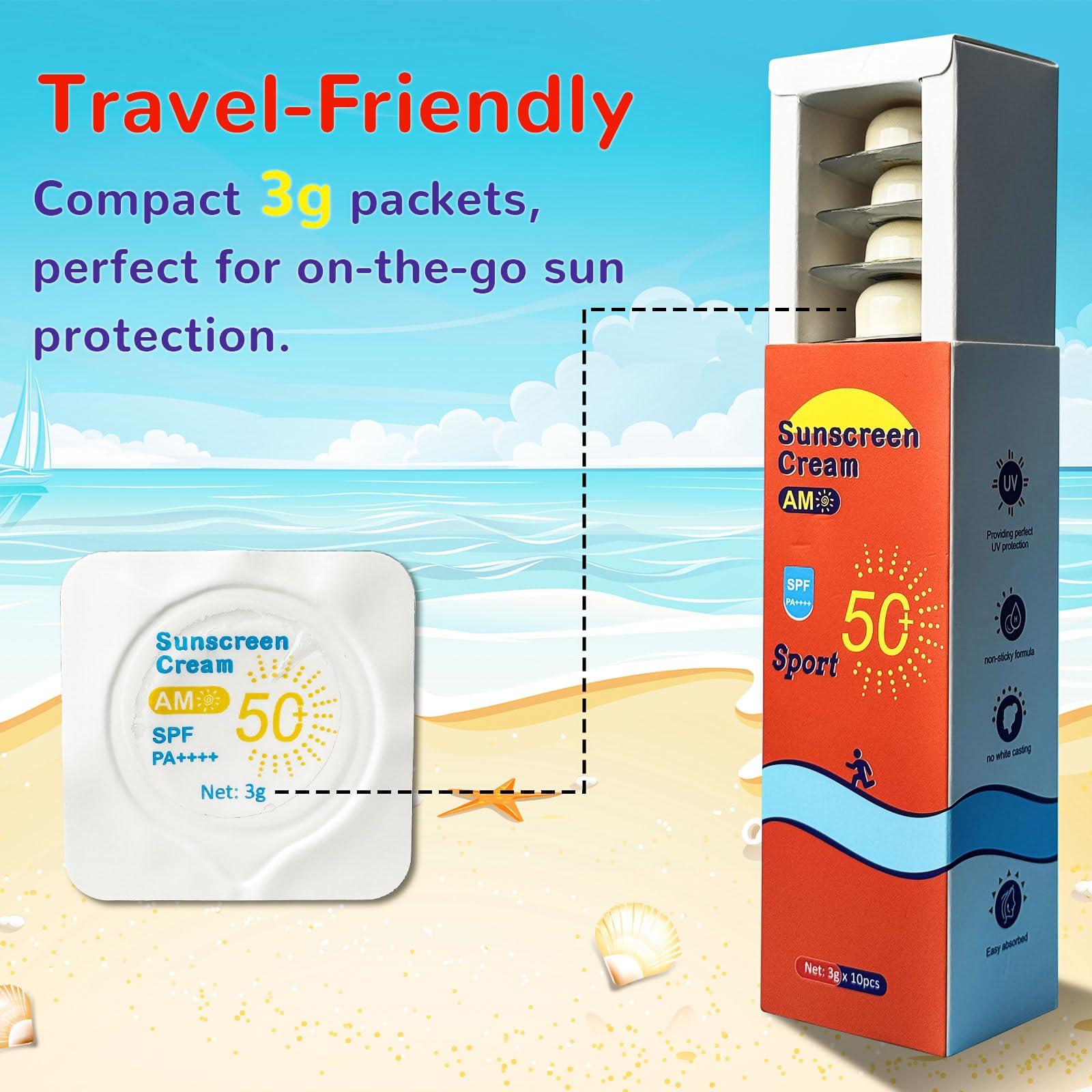 Nielies Nielies 20 Pods Sunscreen travel size, Vacation sunscreen,Reef safe sunscreen spf 50,Moisturizing Sunscreen,3ml Face & Body t travel size sunscreen bulk, 20 x 0.12 FL OZ, Best gift for Summer (20)