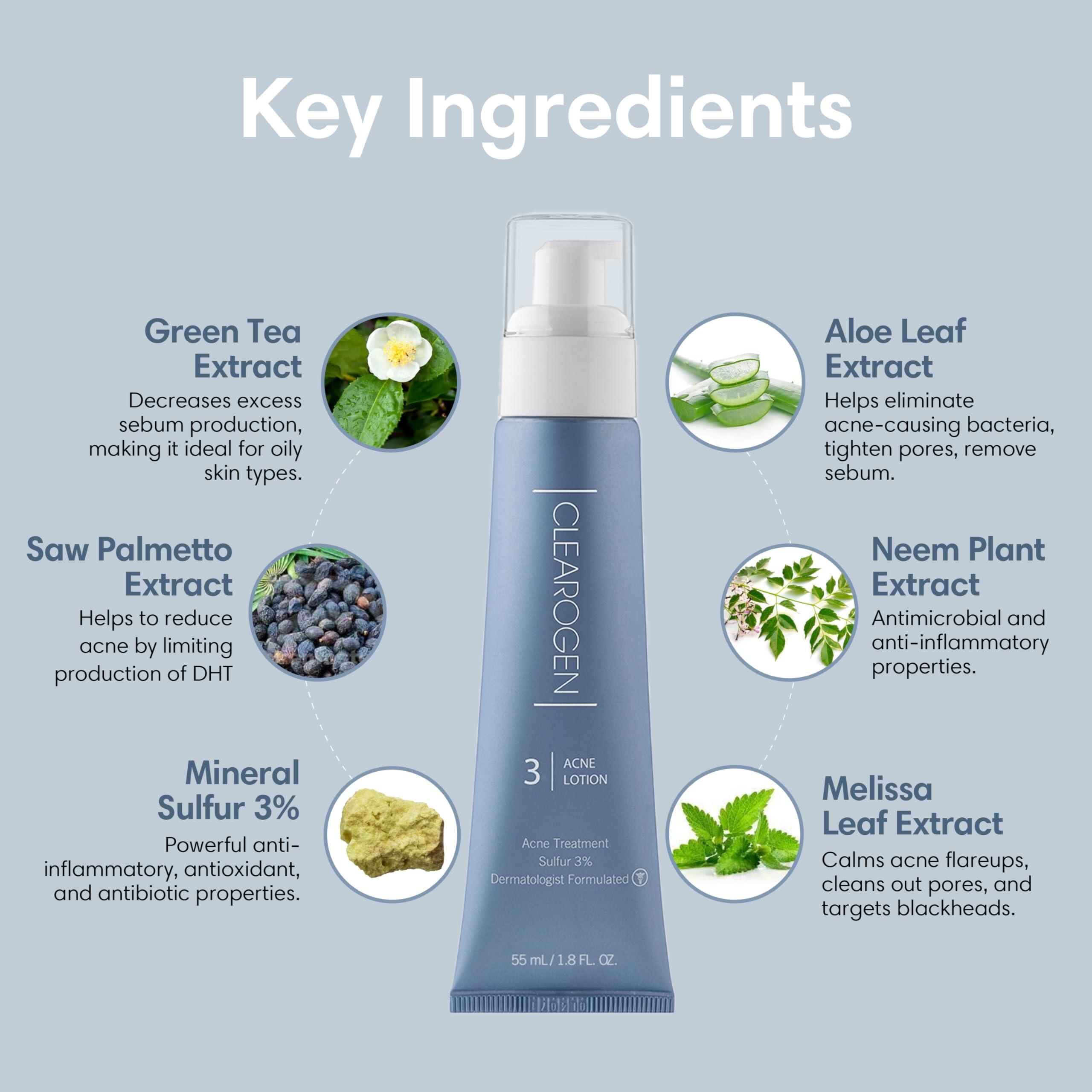 Clearogen Clearogen Hormonal Acne Solution Natural Anti-DHT Deluxe Set, 2-Month Sensitive Skin Kit