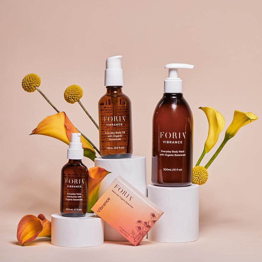 FORIA FORIA Midlife Magic Set | Organic, All-Natural Feminine Skincare for Ever-Evolving Skin | Body Wash + Body Oil + Vulva Moisturzer + Vibrance Melts