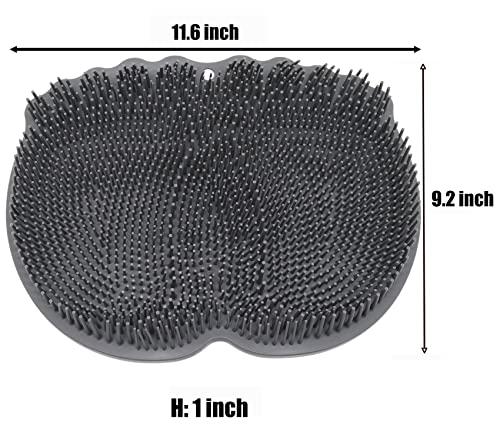 BENLIUDH BENLIUDH Foot Scrubbers for Use in Shower, Silicone Shower Foot Scrubber Mat with Suction Cups Foot Care Massages for Women & Men (Grey)