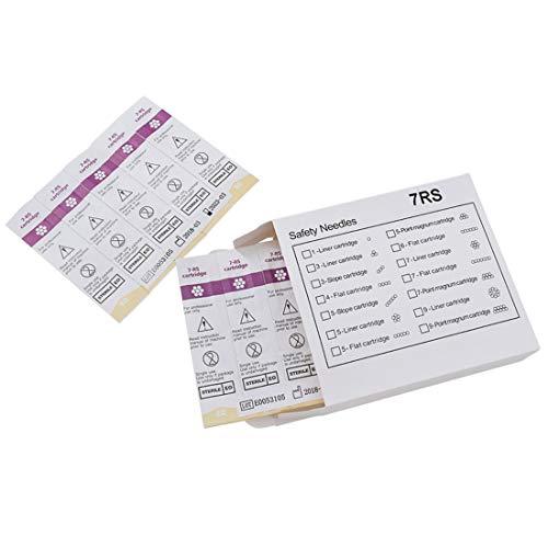 boermeize Tattoo Cartridge Needles 20Pcs RS Round Shader Sterilized Disposable Needles Permanent Makeup Eyebrow Lip Liner Beauty Tools (7RS)