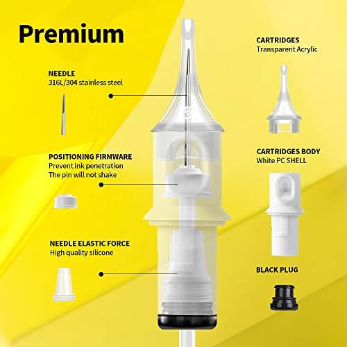 Hawink Hawink Tattoo Cartridge Needles #10 Bugpin 7 Curved/Round Magnum M-Taper 20PCS with Membrane Professional Disposable EN05S-20-1007RM